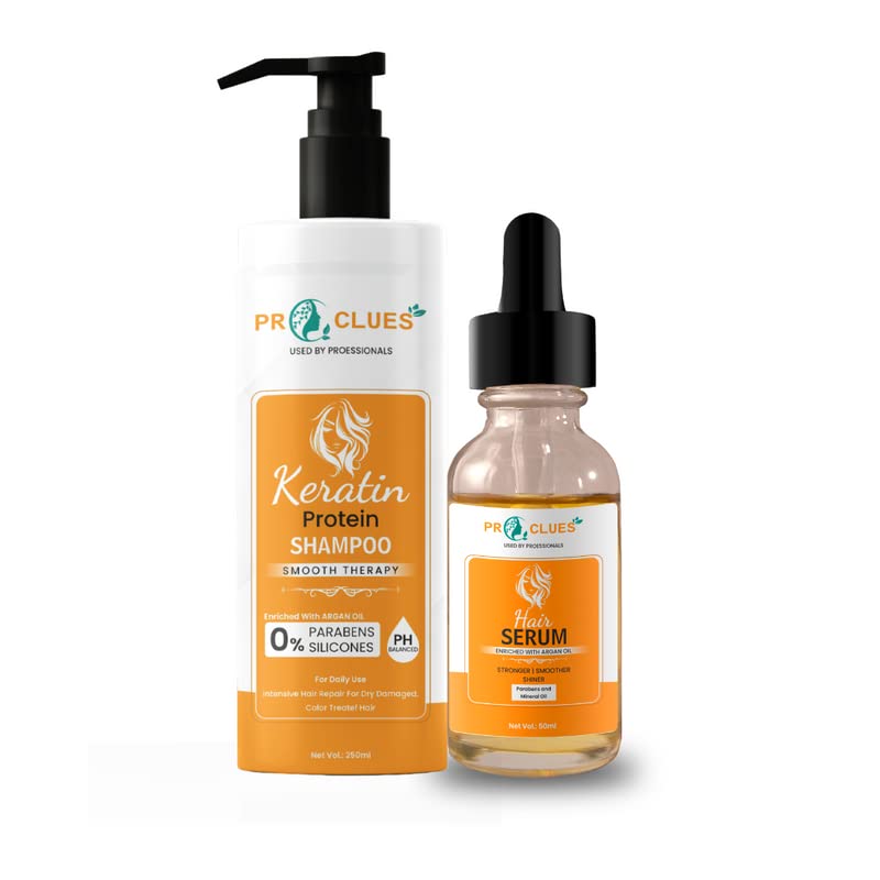 Hair Kit 5, Keratin Shampoo 250ml & Hair Serum 50ml, For Men & Women – Suitable for Color Treated & All hair Types
