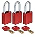 Brady SafeKey Lockout Padlock - Aluminum - Red - 1.5" Steel Shackle Vertical Clearance - Keyed Alike (Pack of 3)