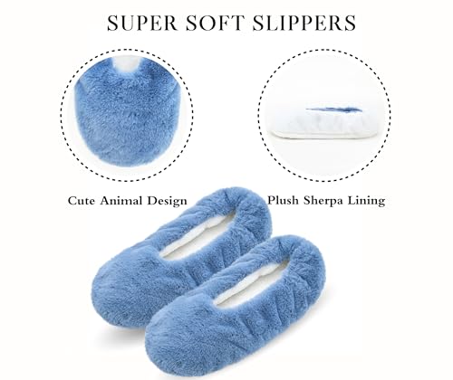 Image of Keyela Women's Ballerina Slippers,Non-Slip Bedroom Slippers Socks | Soft fuzzy slipper socks for ladies Indoor home slippers Cozy sock slippers Ballet Slippers