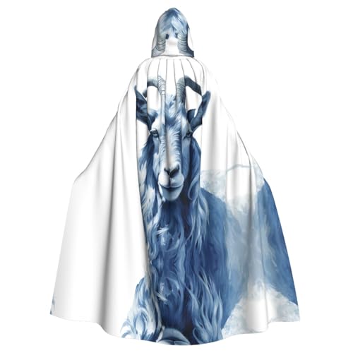 Cape à capuche chèvre bleue adulte, confort thermique et style