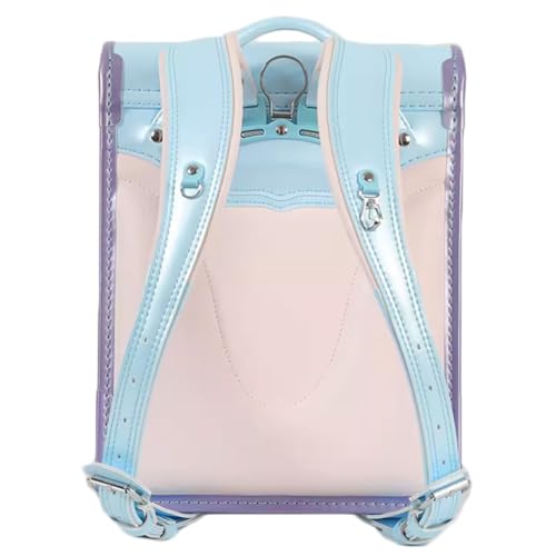 Star-Wind Randoseru Ransel backpack automatic school bag boys girls PU leather light weight Rain Cover, Blue3