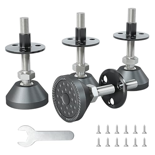 Aglaiprty Heavy Duty Furniture Levelers - Dual Thread Design with Nut Kit - Adjustable Feet for Tables, Cabinets, Chairs, Workbench, Sofa - Supports 1420LBs - 4 Packs