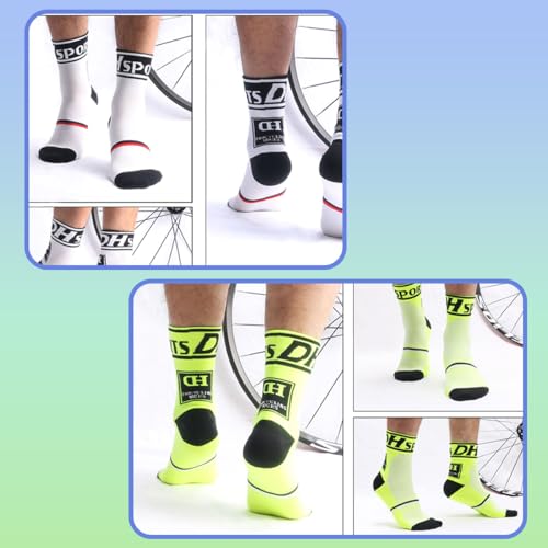 GuaziV Mens Womens Cycling Socks,4-6pcs Running Socks Colourful Athletic Socks Ankle Sport Socks 6-11 (Blue+green+pink+orange+white+black)4