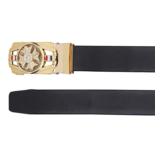 SUNSHOPPING Men’s Black PU Leather Belt Black-01 - Image 8