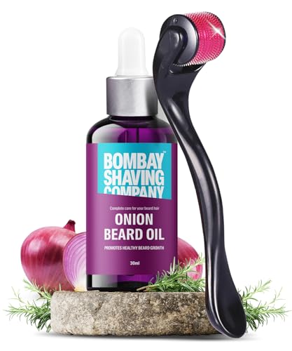 BOMBAY SHAVING COMPANY Beard Growth Kit with Onion Beard Growth Oil for Men & Beard Activator (Derma Roller Activator) For Fast Beard Growth BOMBAY SHAVING COMPANY Beard Growth Kit with Onion Beard Growth Oil for Men & Beard Activator (Derma Roller Activator) For Fast Beard Growth