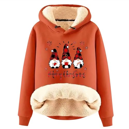 Pull à capuche imprimé plumes et blouse rose en velours pour femme