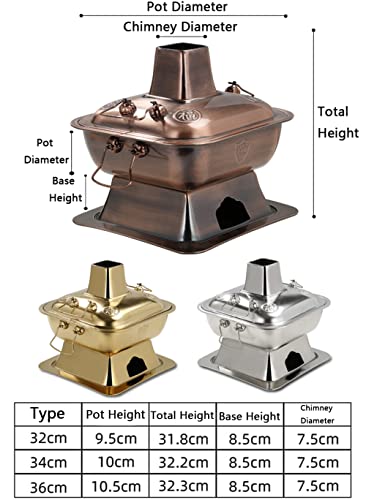 Olla caliente china de cobre 36cm tradicional miniatura 6