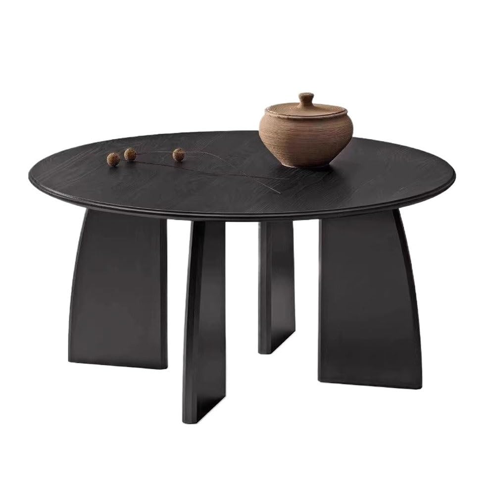 ZTHYSHOZ Side Table Wood Coffee Table Round Surface Sculpted Angled Legs Modern Minimalist Decor