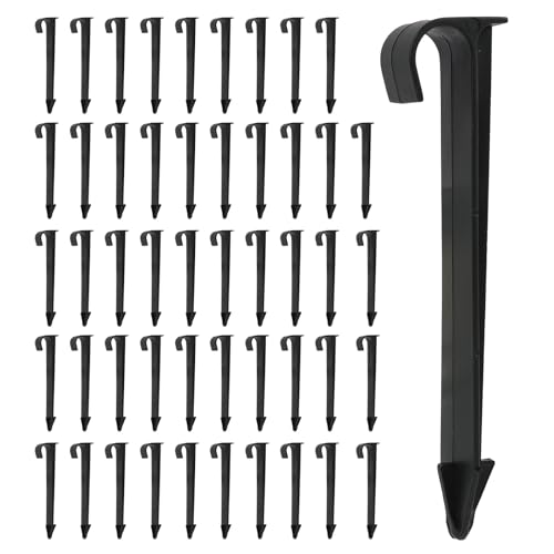 50 Pezzi Picchetti di Supporto per Irrigazione a Goccia, Supporto per Gocciolamento, Stabilizzatori in Plastica ABS per Tubi da 16 mm, Pali di Supporto per Ortaggi, Piante e Aiuole (Supporto Tubo)