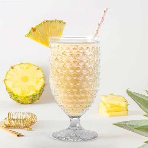 Wongblee USFP230223 Hobnail Glass Goblets 16.9 Oz, Stemmed Water Glasses thumb #4