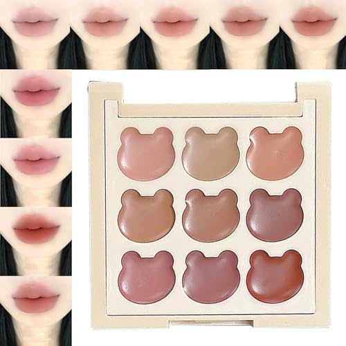 Paleta De Brillo Labial,Paleta De Maquillaje Labial Con 9 Tonos Para Mujeres - Cosmético Portátil Para Viajes, Universidad, Citas Y Eventos Sociales