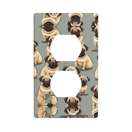 Interruptor de luz decorativo de caricatura, placa de pared de salida de receptáculo dúplex, tamaño estándar, policarbonato, brillante