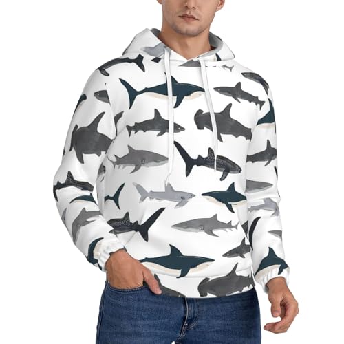 Sweat à capuche épais homme Sharks protection contre le vent marin