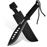 bhkz Outdoormesser 9Cr18 Edelstahl - 32,3 cm feststehendes Messer mit Paracord-Wickelgriff & Nylonscheide - Leichtes Campingmesser für Bushcraft, Wandern & Expeditionen - 18,8 cm Klinge