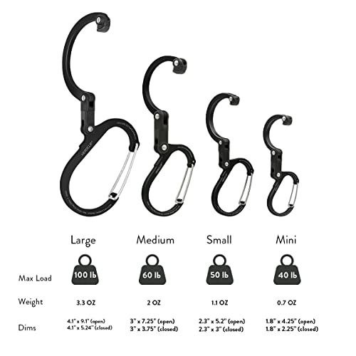 Image of GEAR AID HEROCLIP 360 Swivel Carabiner Gear Clip and Hook (Medium) for Camping, Backpack, Suitcases and Garage Organization