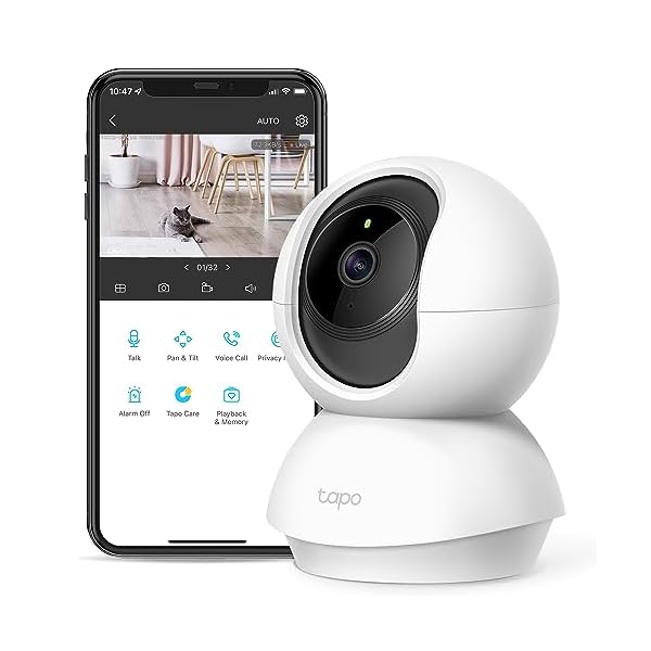 TP-Link Tapo Pan/Tilt Security Camera for Baby Monitor, Pet Camera w/Motion Detection, 1080P, 2-Way Audio, Night Vision, Cloud & SD Card Storage, Works with Alexa & Google Home (Tapo C200)
