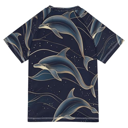 Kids Swimsuit Dolphin Marble Sand Galaxy Sunscreen T-Shirts Swimwear Sets UPF 50+2