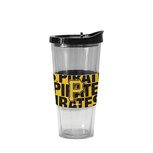 MLB Pittsburgh Pirates 22-Ounce Bold Slider Top Tumbler with Neoprene Sleeve