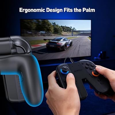 NEWDERY Charging Grip & Charging Dock for Switch 2, Magnetic Grip Controller Compatible with Switch 2 Joycons, Play While Charging with LED Indicator-Black