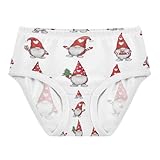 Joisal Girls Underwear Toddlers Cotton Little Girl Panties Funny Underpants Briefs Cute Christmas Gnomes White 8-9 Years