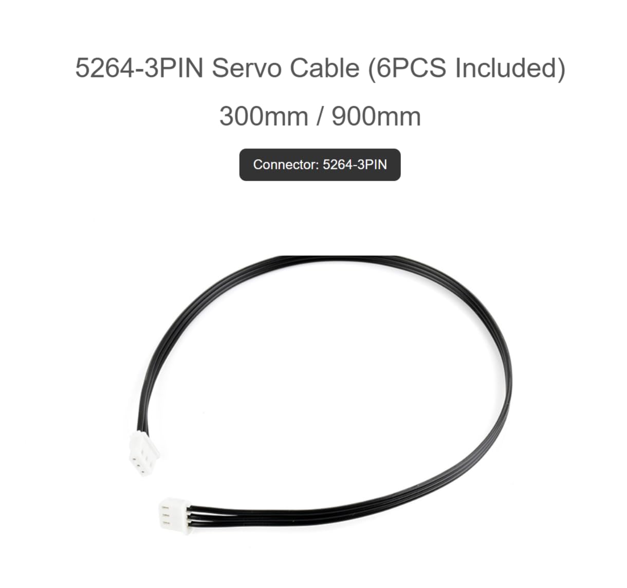 TUOPUONE Cavo servo 5264-3PIN (6PCS), cavo 900mm × 6, compatibile con i servi della serie ST/SC/CF