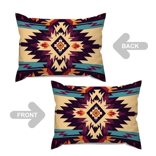 Housses de coussin rectangulaires ethniques pour protéger lit et canapé - 8