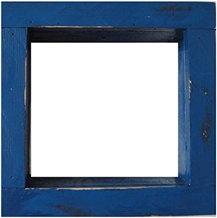 Square Wood/Wooden Shadow Box Display - 12" x 12" - Periwinkle - Decorative Reclaimed Distressed Vintage Appeal