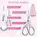 2 Pcs Eyebrow Trimmer for Women, 3.6 Inch Pink Brow Scissors Stainless Steel Small Scissors Beauty Straight Tip Facial Hair Scissor for Nose Hair, Beard, Eyebrows, Moustache, Eyelashes, Cuticle