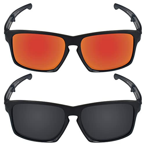 Image of Galvanic Replacement Lenses for Oakley Sliver OO9262 Sunglasses - Ruby + Black Polarized - Combo Pack