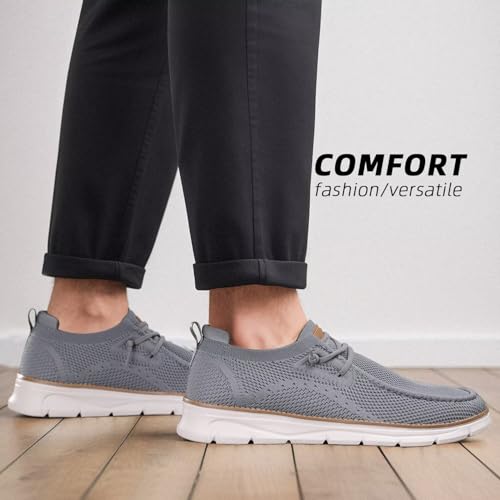 Image of Mens Slip-on Loafers Comfortable Boat Shoes Casual Walking Sneakers Mesh Business Oxfords Work Lightweight Soft Sole