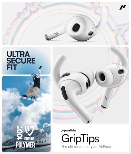 Proof Labs 4 Pairs for AirPods Pro 3 Ear Hooks Covers [Added Storage Pouch] Accessories Compatible with Apple AirPods Pro 3rd Generation (White) - Image 3