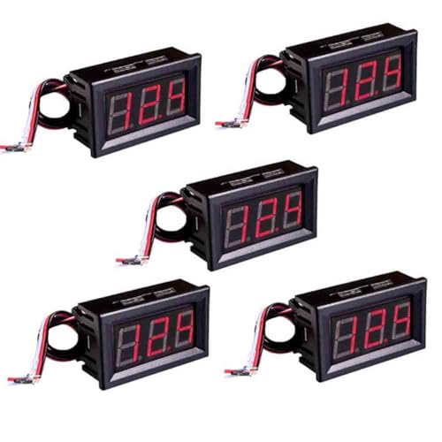 5Pcs 0.56" 3 Wire DC0-100V LED Digital Voltmeter (Green)