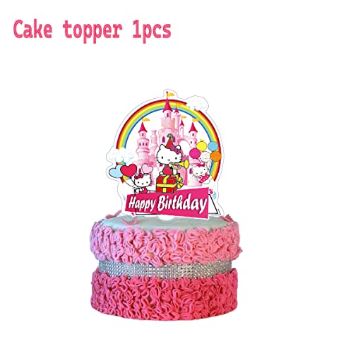 21Pcs Hello Kitty Cake Toppers Cupcake Toppers,Hello Kitty Birthday Party Decoration Cake Decorations For Hello Kitty Party Supplies #TOP2