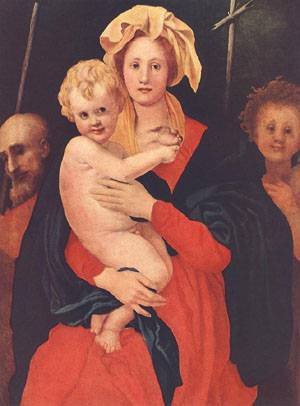 Peinture à l'huile Madonna and Child Jacopo Pontormo 30x36