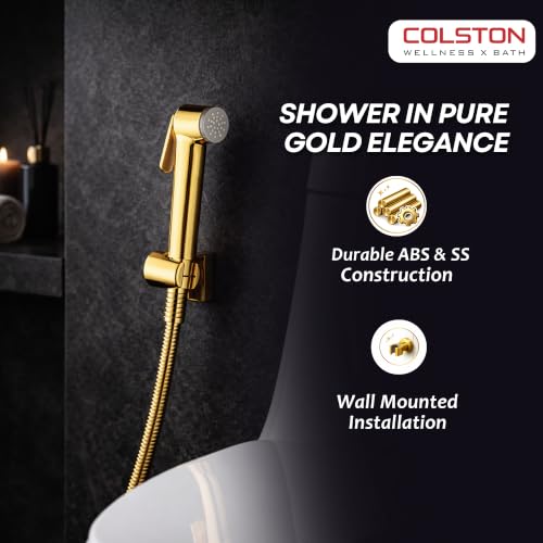 Image of Colston Premium Health Faucet for Bathroom | Comes with 1.25-Meter Stainless Steel Tube | Wall Mounted Jet Spray for Toilet (Gold)