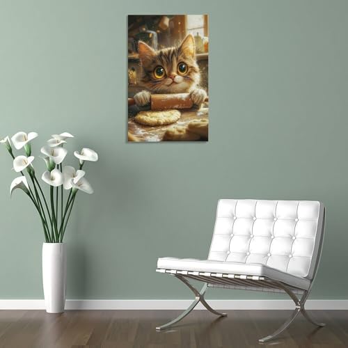 Tableau sur toile imprimé chat mignon déco murale - 5