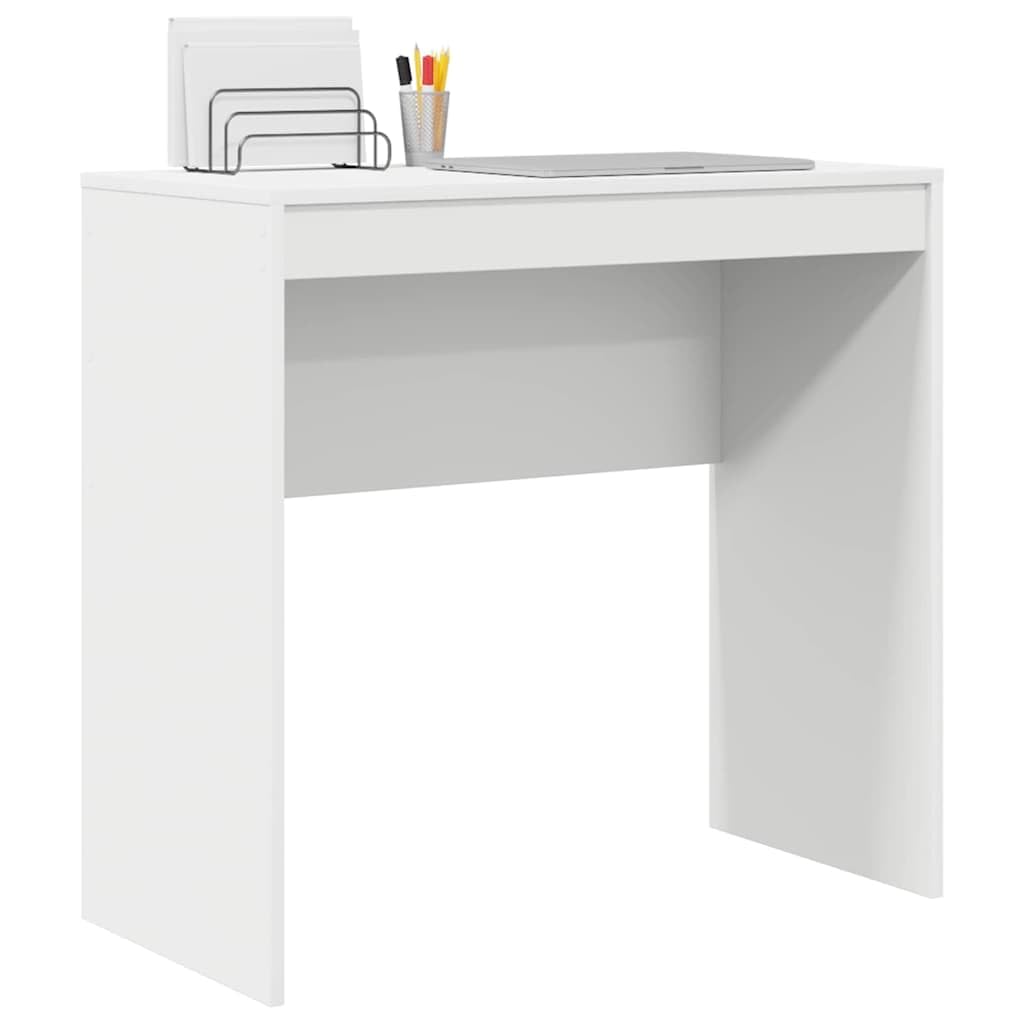 vidaXL Desk White 80 x 40 x 76 cm, Compact Desk, Modern Style, Ergonomic Workspace, Functional Writing Table, Durable Indoor Furniture for Small Rooms