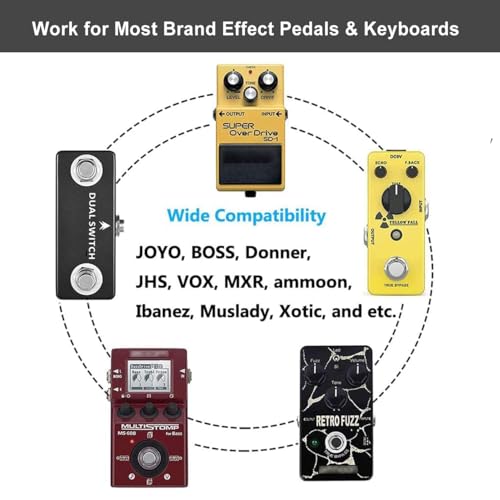 Image of JOYO DC 9V 1.2A Guitar Pedal Power Supply with 5 Way Daisy Chain Cables, AC Wall Charger Power Adapter for Bass Guitar Effect Pedals (Tip Negative)