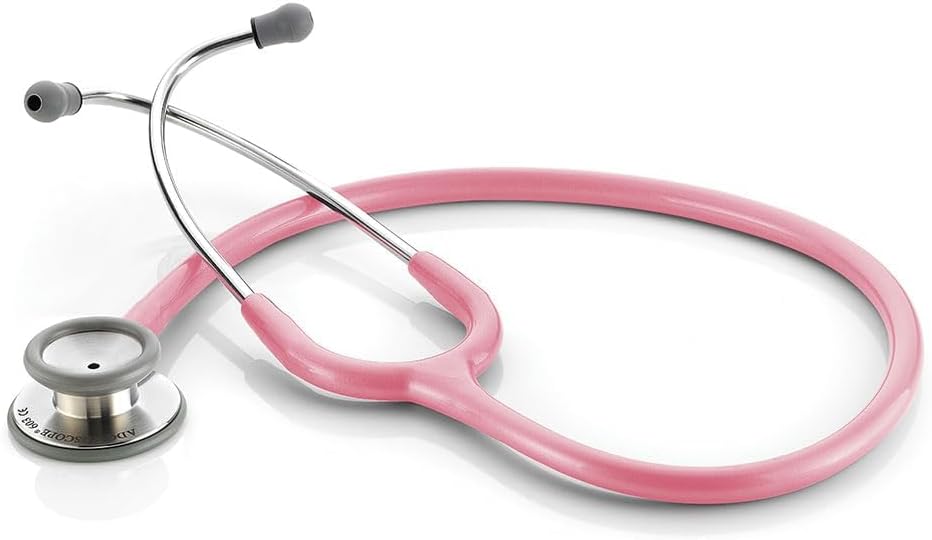 Adscope 603 Clinician Stethoscope with Tunable AFD Technology, 31 inch Length, Breast Cancer Awareness Metallic Pink