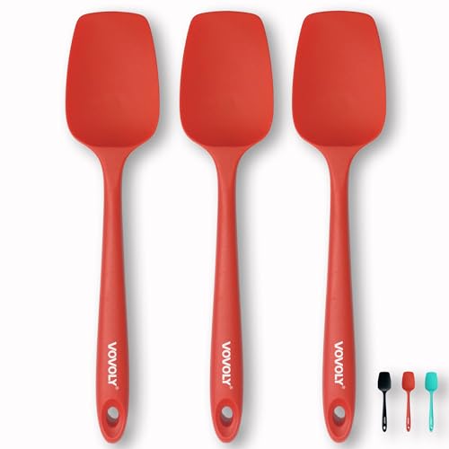 Ensemble spatules silicone haute température 3 pièces rouge