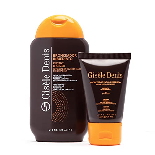 GISÈLE DENIS - Pack Solar Bronceado, Bronceador Facial Inmediato 40 ml + 200 ml, Acelerador...