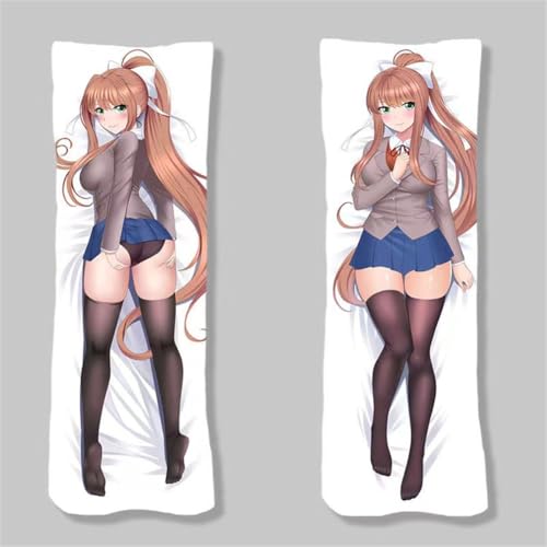 Xingbiyou Anime Dakimakura 50x150cm Doki Doki Literature Club Hugging Body Pillow Cover Case Double-Sided Print (Monika B)