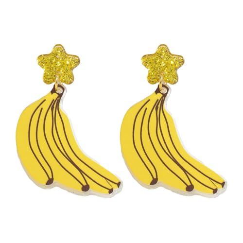 Cute Banana Shape Resin Dangle Earrings for Women Jewelry - Main Image