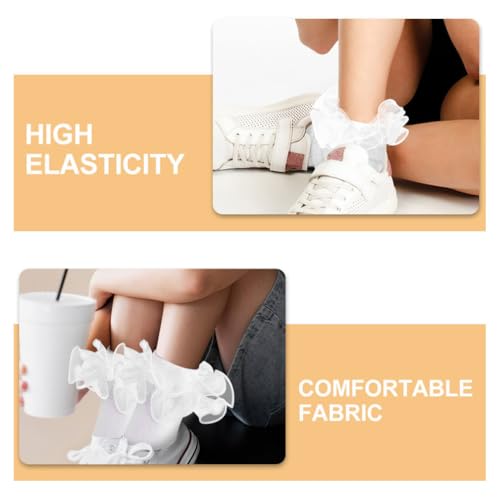 1pair Lace Ankle Socks for Girls Lightweight Breathable Cotton Dress Socks for Years Old for Casual and Formal Occasions3