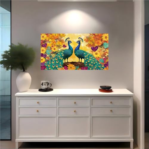 Vinilo de pared de pavo real 120x80cm adhesivo decorativo para casa 3