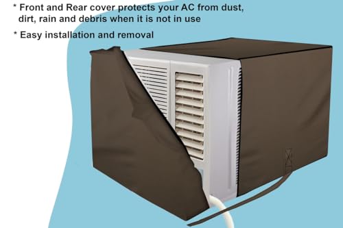 Image of Stylista window ac cover suitable for O-General 1.5 Ton AXGB18BBAA-B, Beige Color Elastic fit Cover for front and rear Of Window Ac