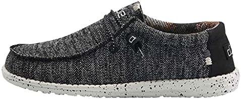 Hey Dude Men's Wally Sox Black White Size 11 | Men’s Shoes | Men's Lace Up Loafers | Comfortable & Light-Weight