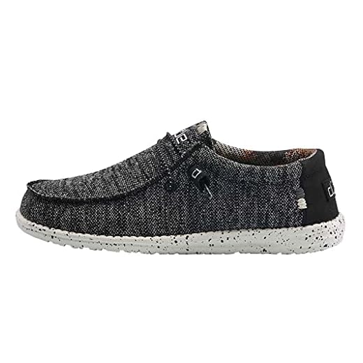 Hey Dude Men's Wally Sox Black White Size 11 | Men’s Shoes | Men's Lace Up Loafers | Comfortable & Light-Weight
