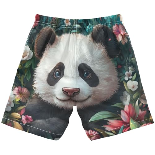 Boys Beach Board Shorts Real Panda Floral Swim Trunk Teen Swimwear 8-16Y Multicolor2