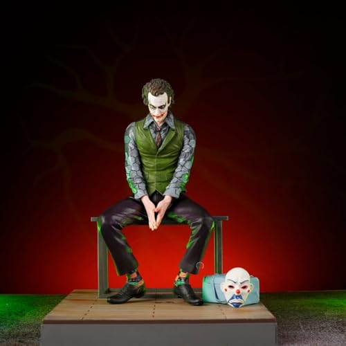 Image of 15 cm Joker Collectible Statue- Sitting Position, with Mask & Box, Dark Knight Comic Villain Model, for Car Dashboard, Attractive Showpiece, Gift-Worthy